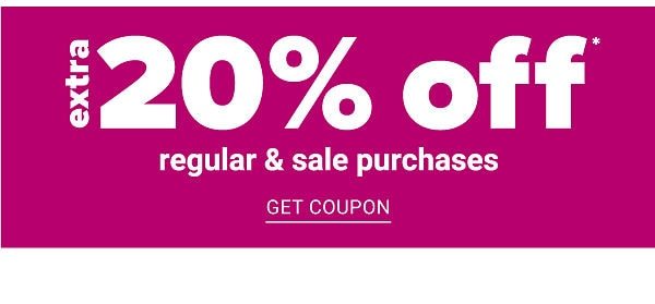 Extra 20% off Regular & Sale Purchases - Get Coupon