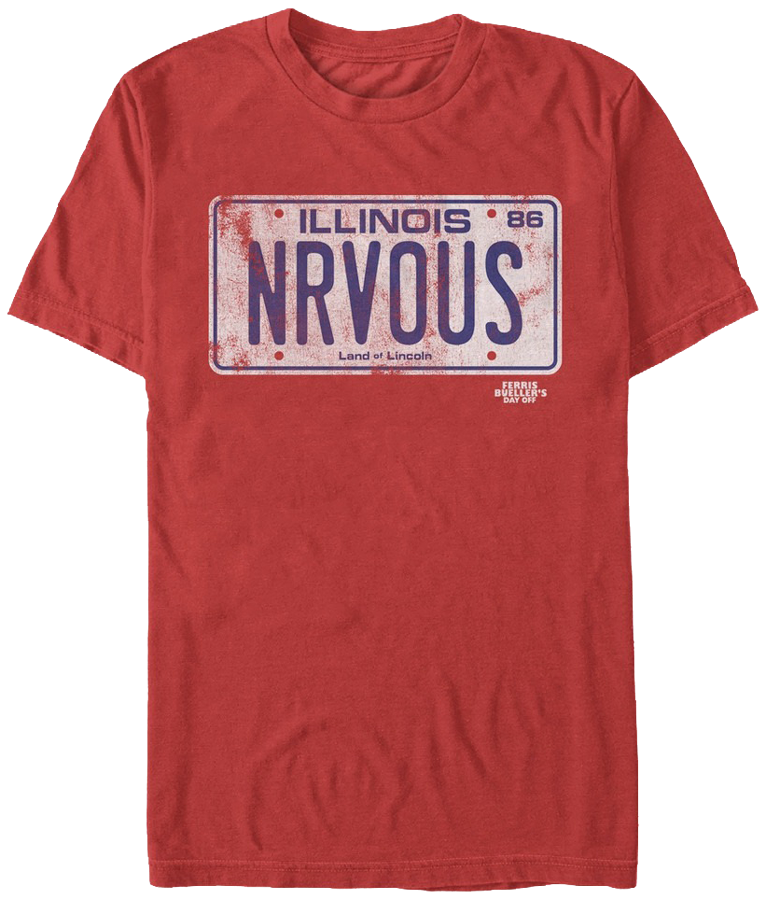 Ferris Bueller's Day Off License Plate T-Shirt