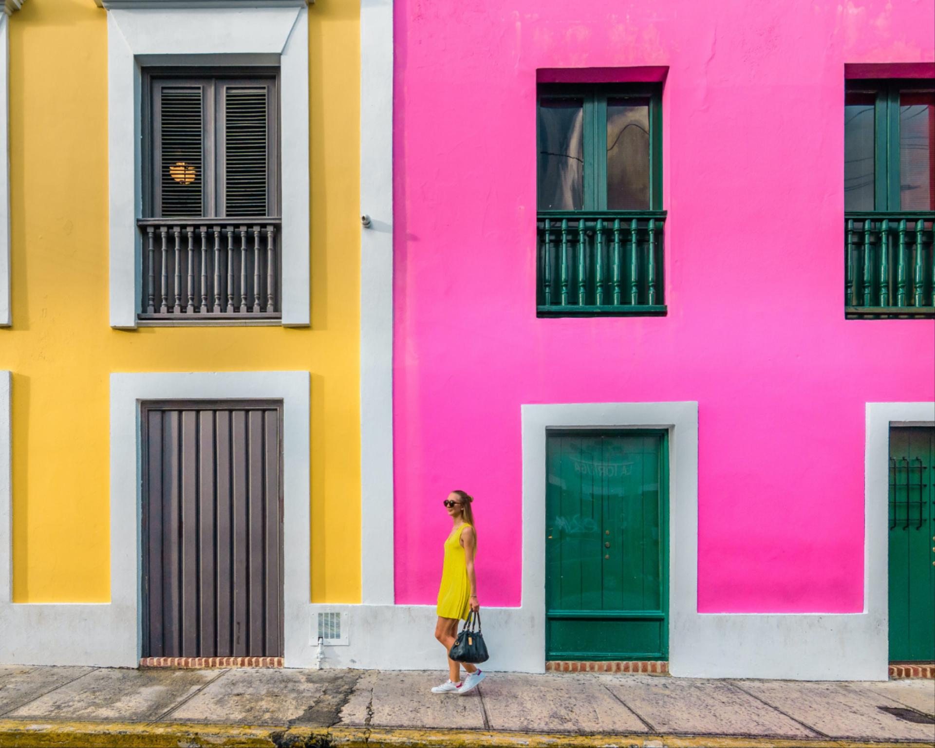 Woman walking in San Juan, Puerto Rico