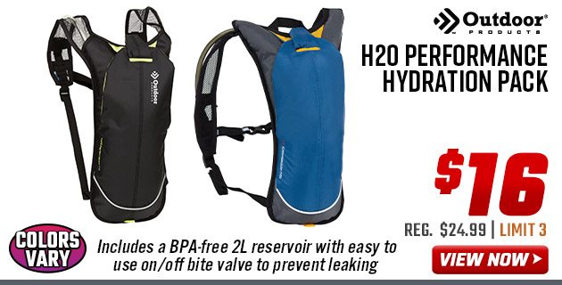 Outdoor Products H20 Performance Hydration Pack