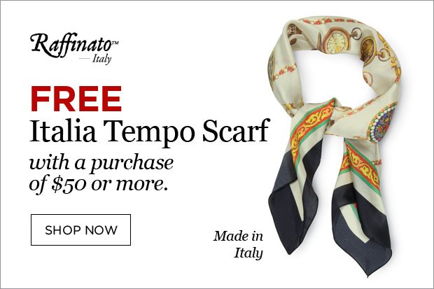 Free Italia Tempo Scarf with a purchase of $50 or more