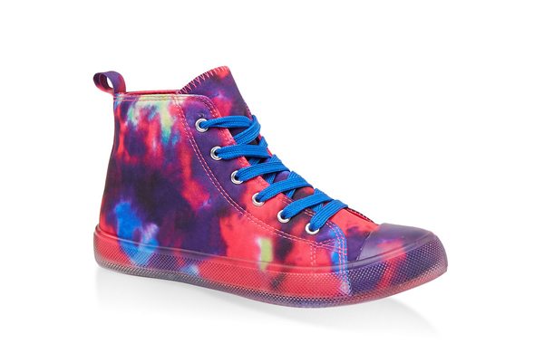 Clear Sole Lace Up High Top Sneakers