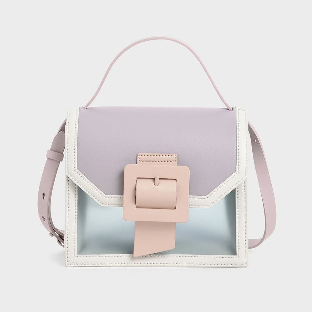 See-Through Effect Buckled Bag