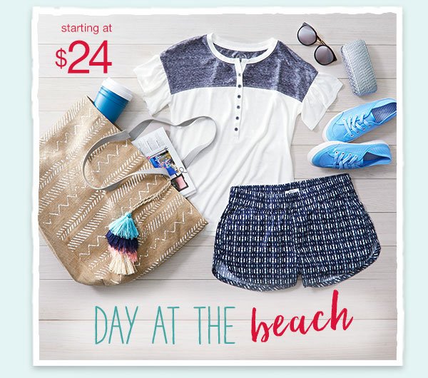 Starting at $24. Day at the beach.