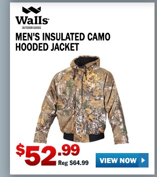 WALLS MEN'S INSULATED CAMO HOODED JACKET