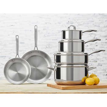 J.A. Henckels International 10-Piece Tri-Ply Stainless Steel Cookware Set