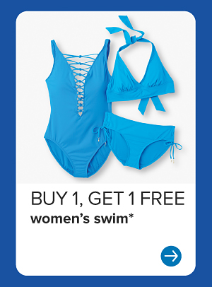 Buy one, get one free women's swim.