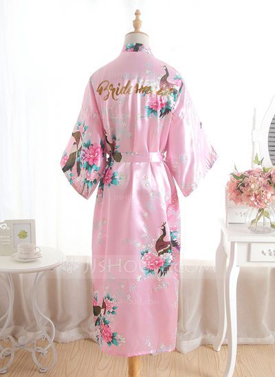 Silk Bridesmaid Glitter Print Robes (248176093)...