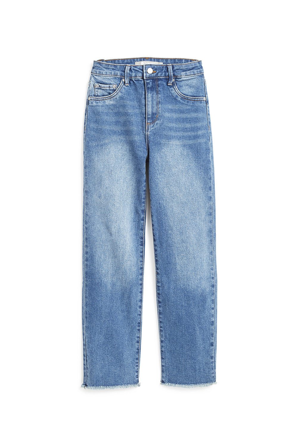 HIGH RISE STRAIGHT LEG WITH FRAY HEM