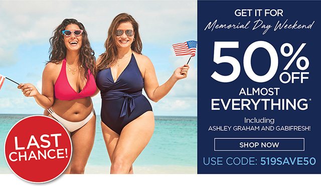 Get it for Memorial Weekend - 50% Off Almost Everything - Code: 519SAVE50