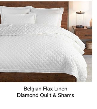 Belgian Flax Linen Diamond Quilt & Shams