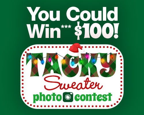Enter our Tacky Sweater Contest!
