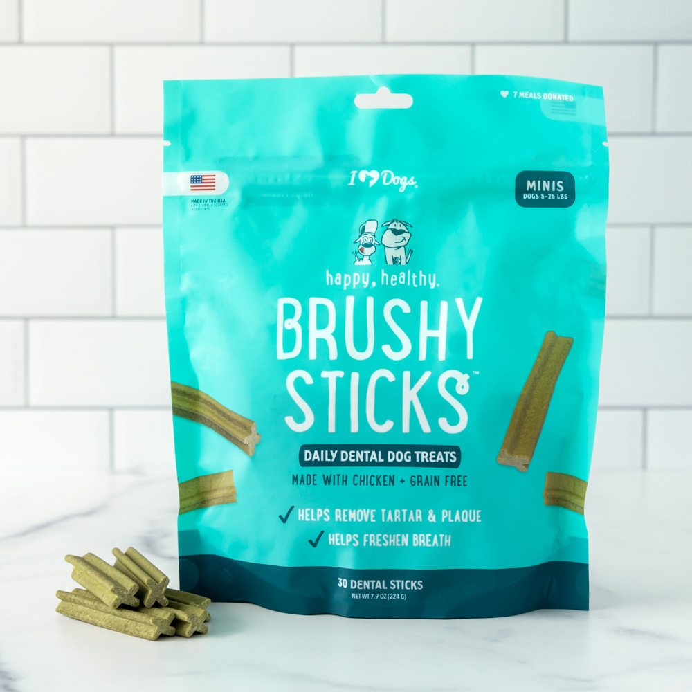 Image of Happy, Healthy™ Brushy Sticks Dental Dog Treats - Dental Chews for Dogs - 30 Sticks