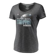 Women's Philadelphia Eagles NFL Pro Line by Fanatics Branded Heathered Charcoal Super Bowl LII Champions Trophy Collection Locker Room T-Shirt