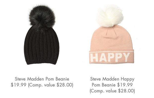 STEVE MADDEN POM BEANIE | STEVE MADDEN HAPPY POM BEANIE