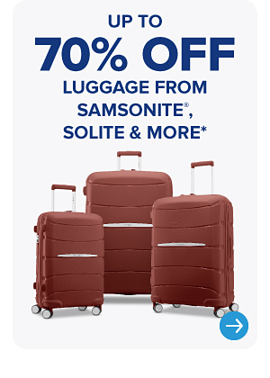 A set of rolling suitcases. Up to 70% off luggage from Samsonite, Solite and more.