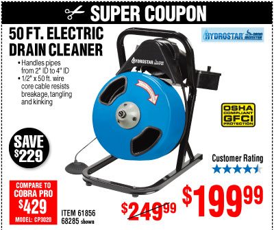 View 50 ft. Compact Electric Drain Cleaner