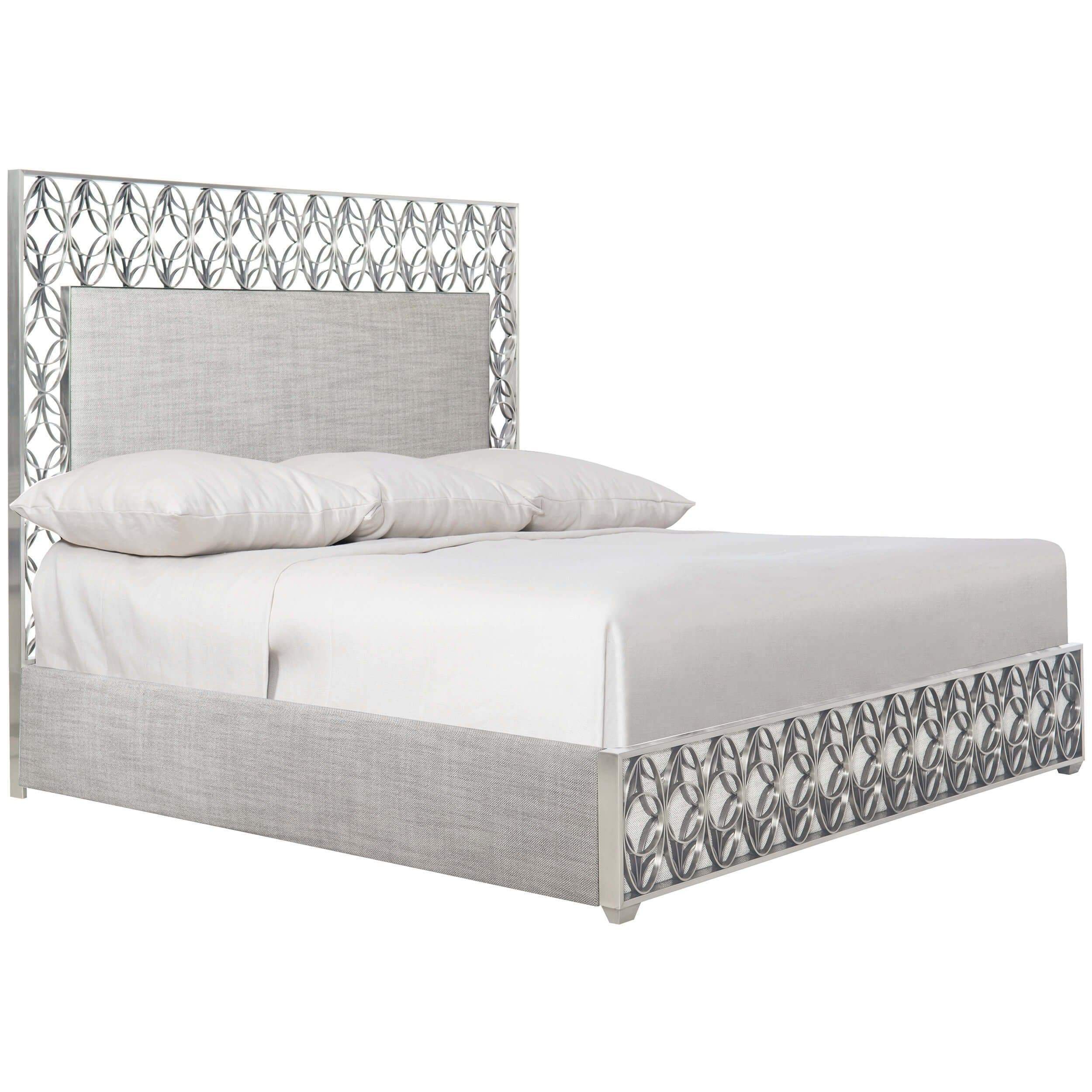 Image of Cancello Upholstered Metal King Bed