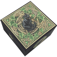 Black Cat with Pentagram Trinket Box