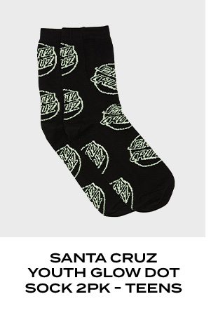 Santa Cruz Youth Glow Dot Sock 2PK Teens