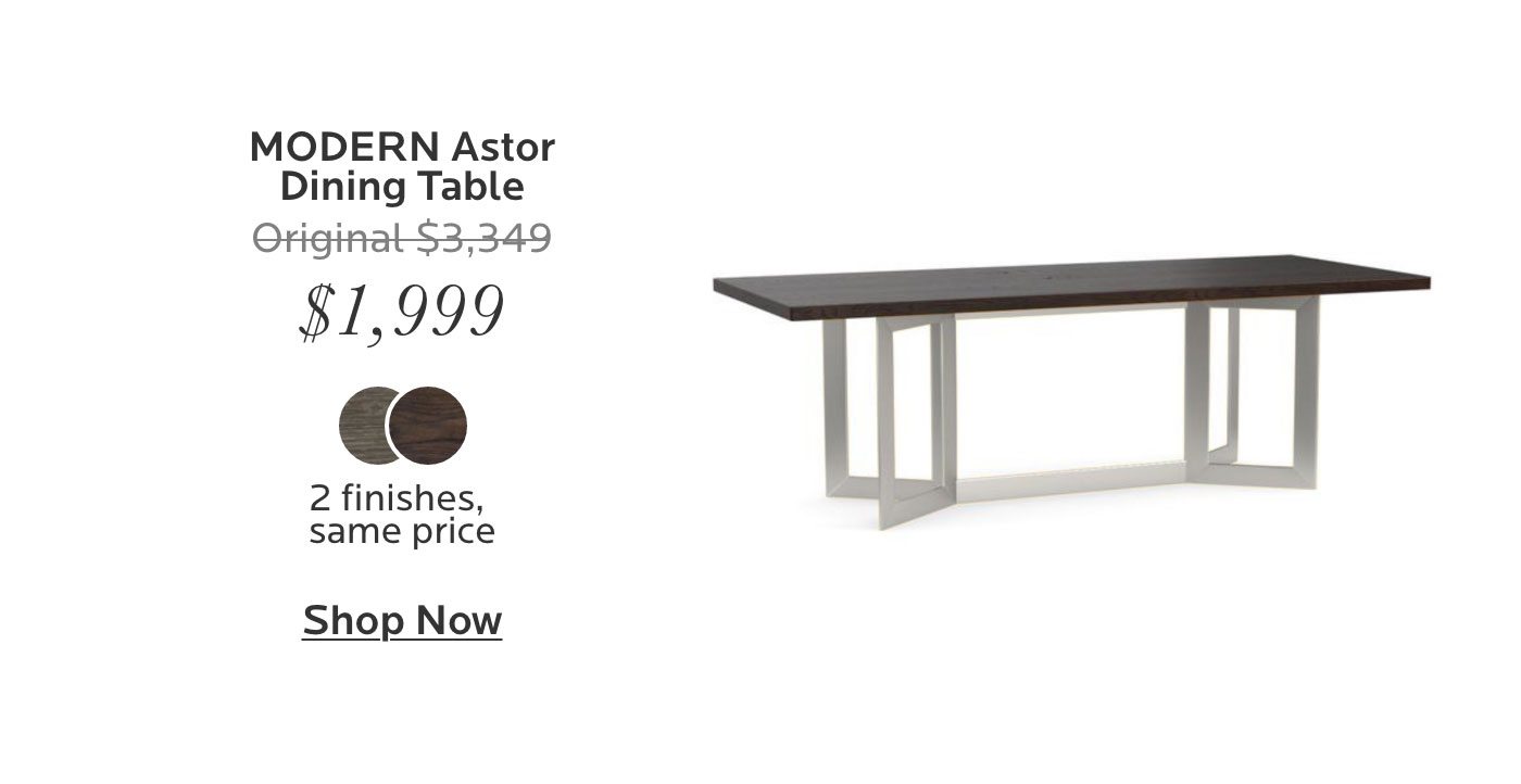 MODERN Bench*Made 90" oak Astor dining table. $3,816. Shop now.