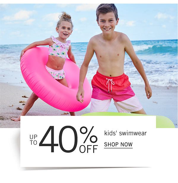 Up to 40% off kids' swimwear. Shop Now.