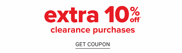 Extra 10% clearance purchases. Get Coupon.