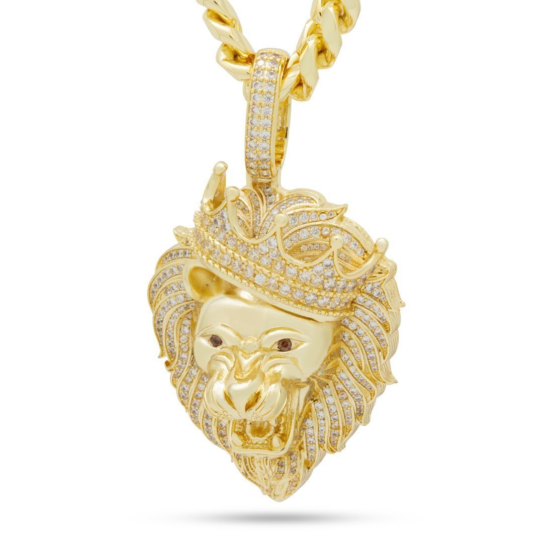 Iced Classic Roaring Lion Necklace
