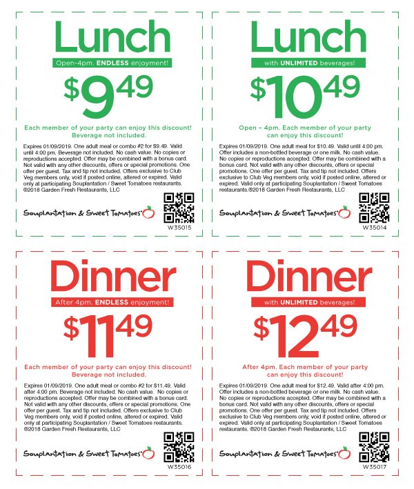 Coupons for deals sweet tomatoes