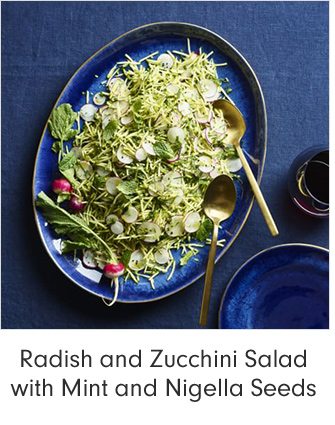 Radish and Zucchini Salad with Mint and Nigella Seeds