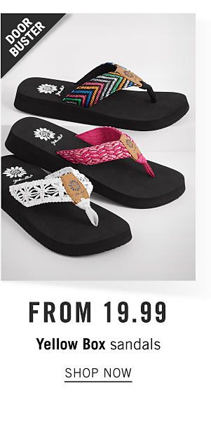 Doorbuster - Yellow Box sandals from $19.99. Shop Now.