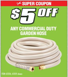 View $5 off Any Commercial Duty Garden Hose (2skus)