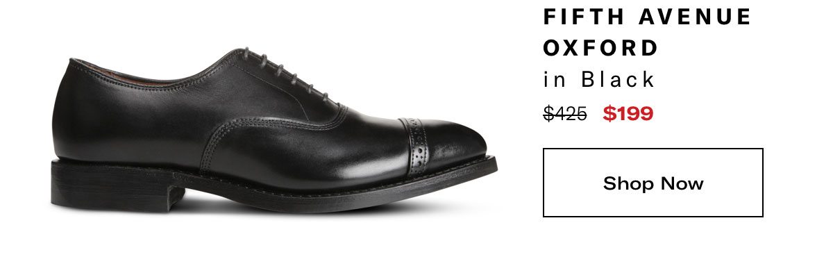 Click Here To Save On The Fifth Avenue Oxford In Black, Regular Price $425, Available For $199 During Black Friday Sale