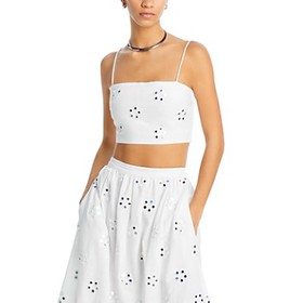 Rhode Dina Mirror Eyelet Cropped Top