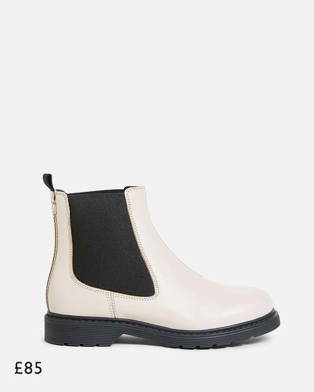 Kin Paxton Leather Stitch Detail Chelsea Boots