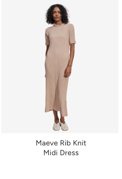 Varley Maeve Rib Knit Midi Dress