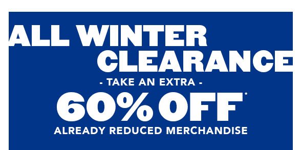 All Winter Clearance Extra 60% Off