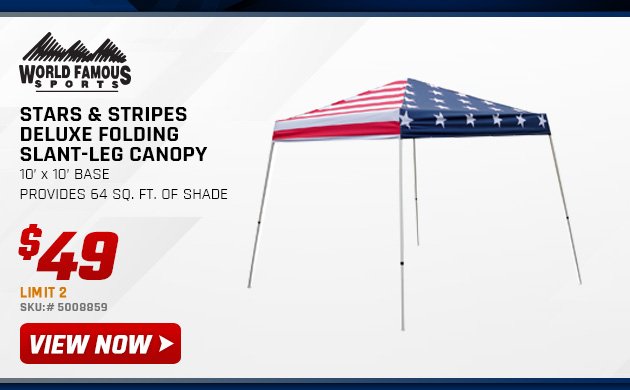 World Famous Sports Stars & Stripes Deluxe Folding Slant-Leg Canopy