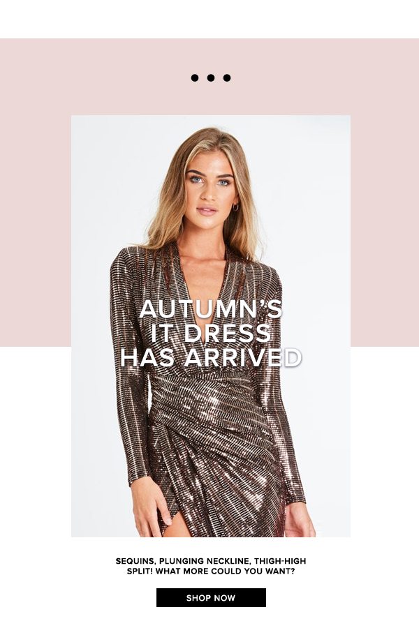 divine metallic wrap dress