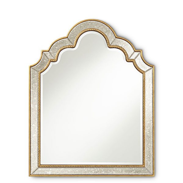 Barrie 28 1/4" x 35 1/2" Gold Antique Arch Wall Mirror
