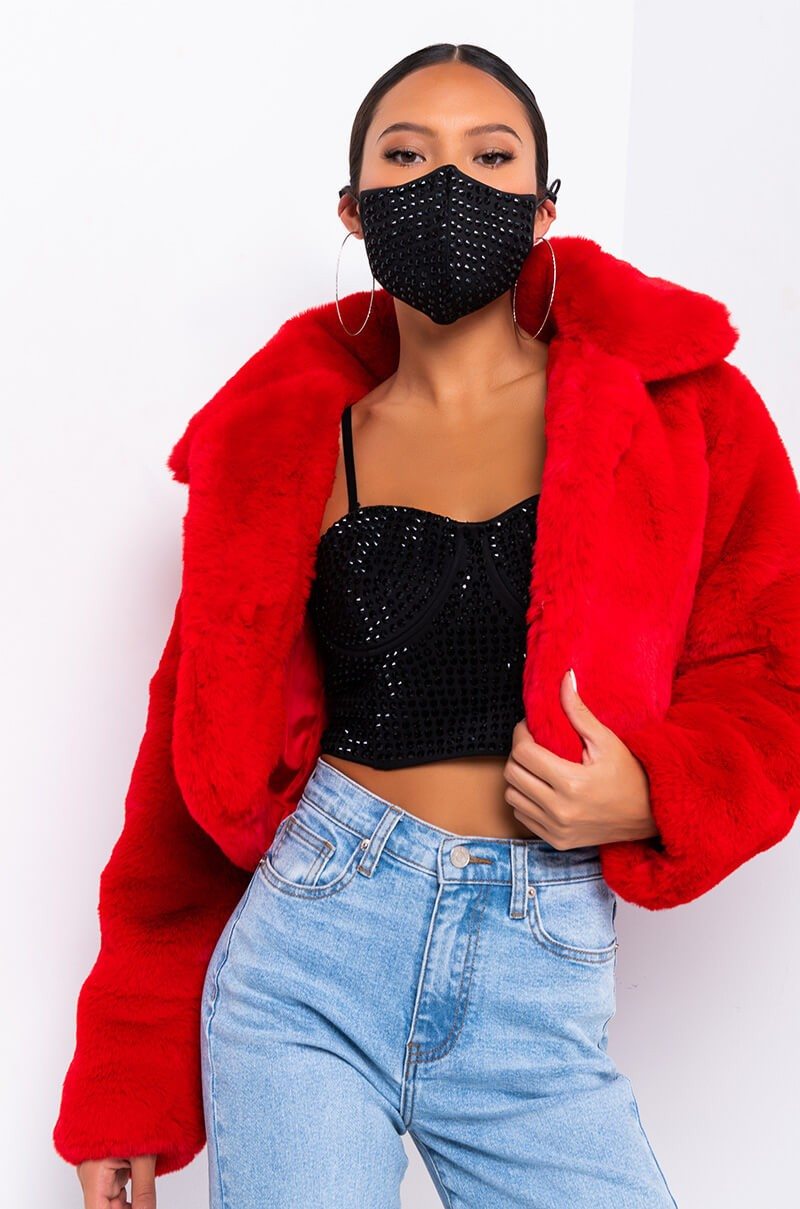 DAYANNE PLUSH FAUX FUR JACKET