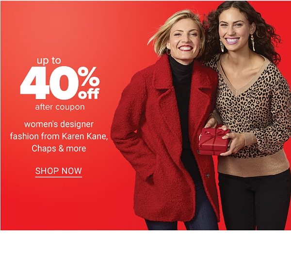 Up to 40%off after coupon women's designer fashion from Karen Kane, Chaps and more - Shop Now