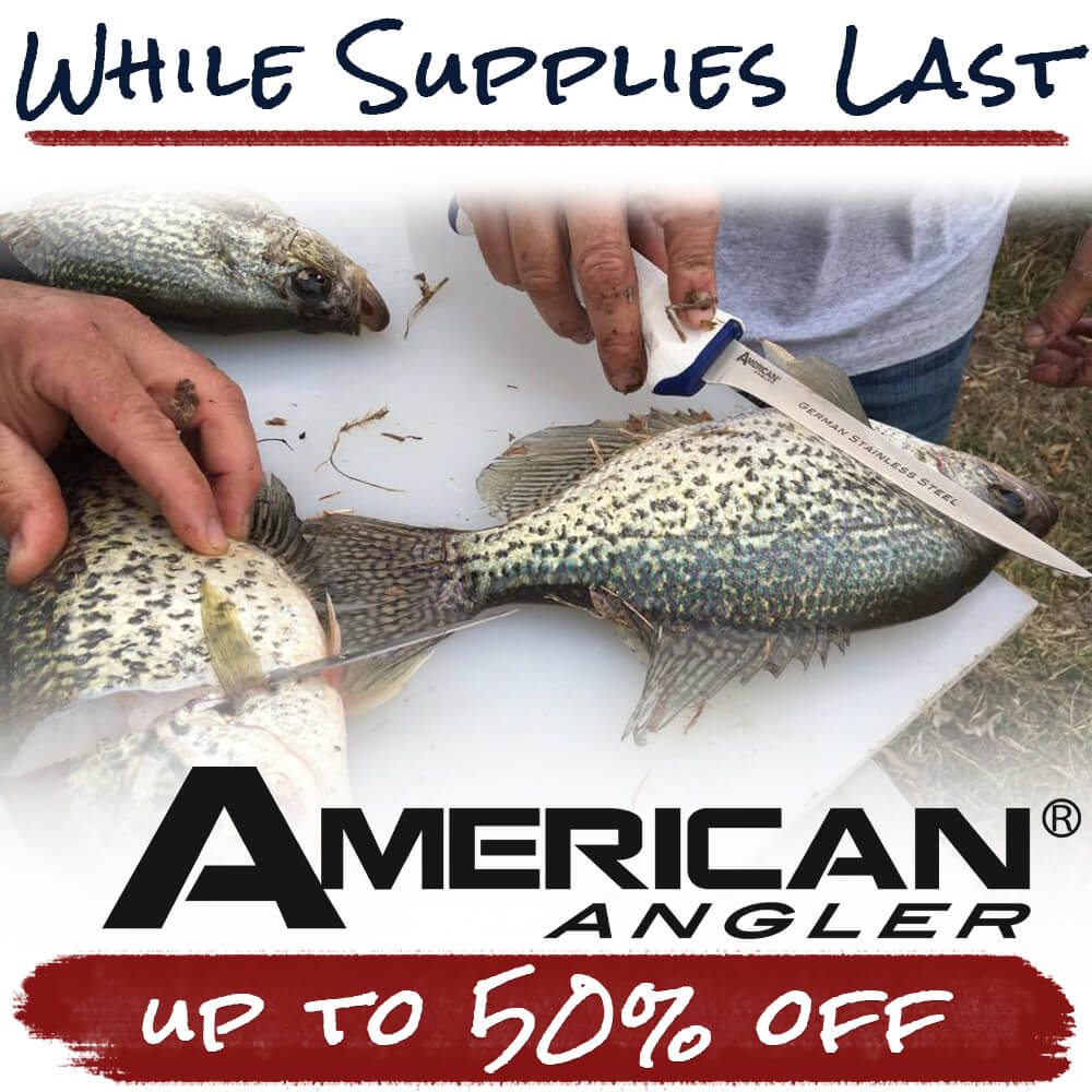 Select American Angler Knives are up to 50% off