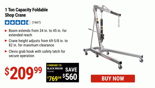 1 Ton Capacity Foldable Shop Crane