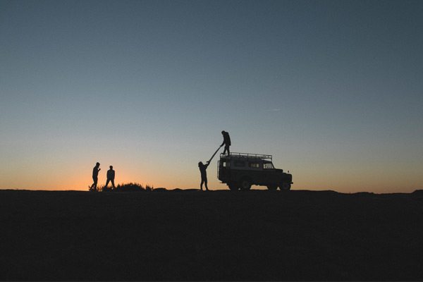 The Crew wrapping up a long day on the Search