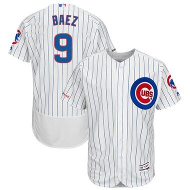 Javier Baez Chicago Cubs Majestic Home Authentic Collection Flex Base Player Jersey - White/Royal