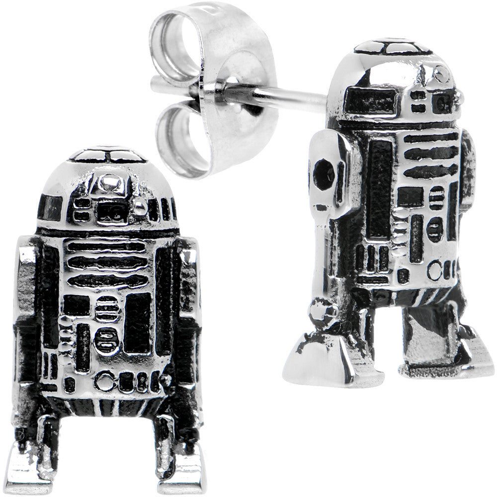 Image of Steel Star Wars R2D2 Stud Earrings