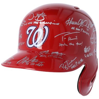 Washington Nationals Fanatics Authentic Autographed 2019 World Series Champions Rawlings Replica Batting Helmet with 16 Signatures and Multiple Inscriptions - Limited Edition of 19