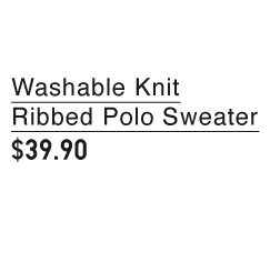 PDP4 - WOMEN WASHABLE KNIT RIBBED POLO SWEATER