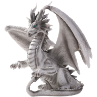 White Checkmate Dragon Statue